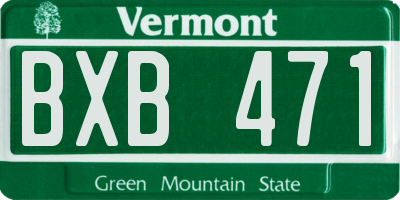 VT license plate BXB471