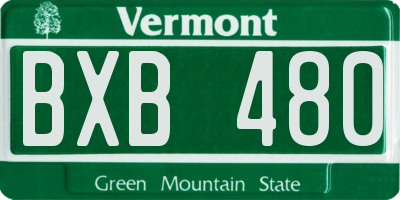 VT license plate BXB480