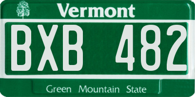 VT license plate BXB482