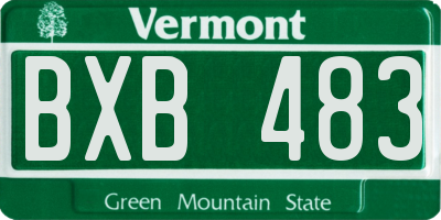 VT license plate BXB483