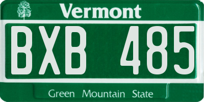 VT license plate BXB485