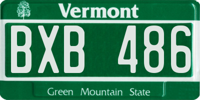 VT license plate BXB486