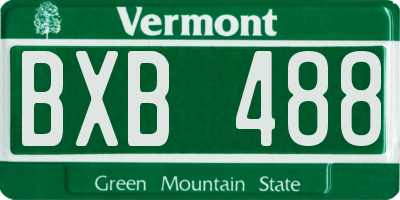 VT license plate BXB488