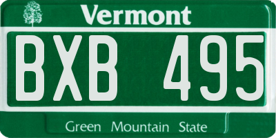 VT license plate BXB495
