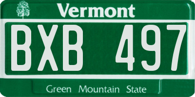 VT license plate BXB497