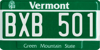 VT license plate BXB501