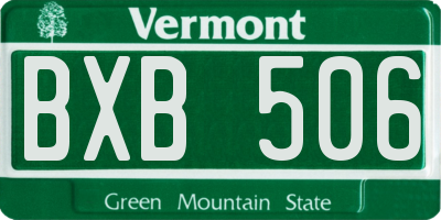 VT license plate BXB506