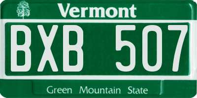 VT license plate BXB507
