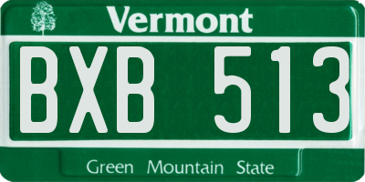 VT license plate BXB513