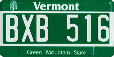 VT license plate BXB516