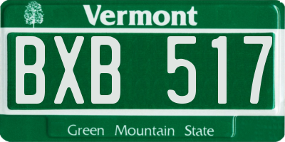 VT license plate BXB517