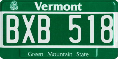 VT license plate BXB518