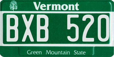 VT license plate BXB520