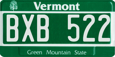 VT license plate BXB522