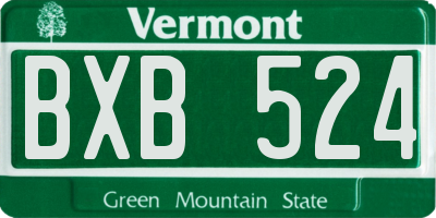 VT license plate BXB524