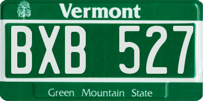 VT license plate BXB527