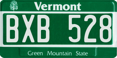 VT license plate BXB528
