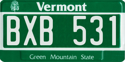VT license plate BXB531