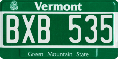 VT license plate BXB535