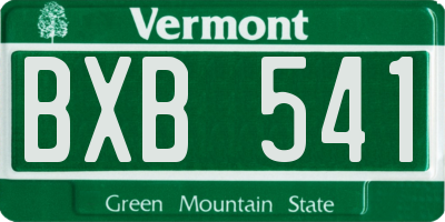 VT license plate BXB541