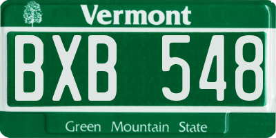 VT license plate BXB548