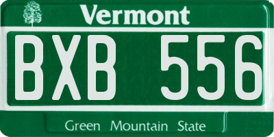VT license plate BXB556