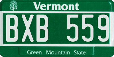 VT license plate BXB559