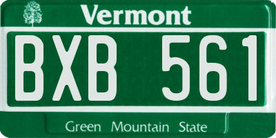 VT license plate BXB561