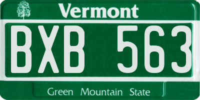 VT license plate BXB563