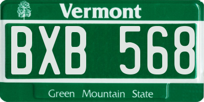 VT license plate BXB568