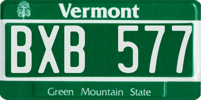 VT license plate BXB577