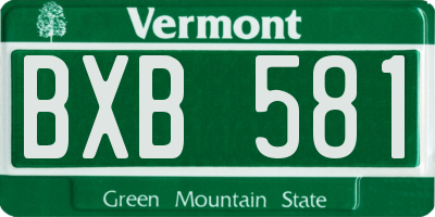 VT license plate BXB581