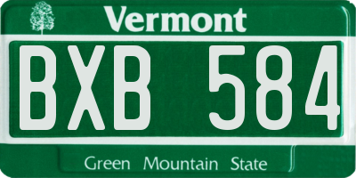VT license plate BXB584