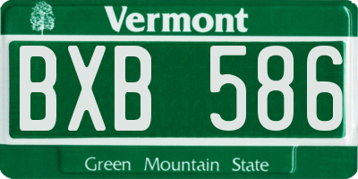 VT license plate BXB586