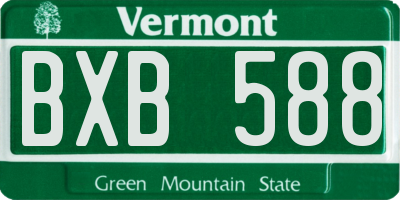 VT license plate BXB588