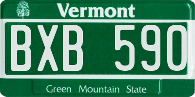 VT license plate BXB590
