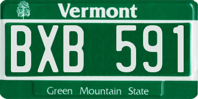 VT license plate BXB591