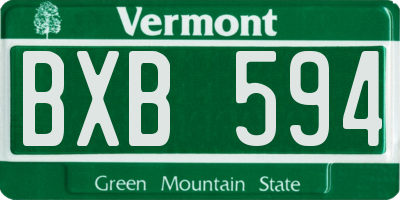 VT license plate BXB594