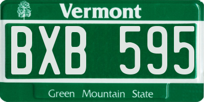 VT license plate BXB595
