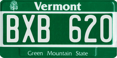 VT license plate BXB620