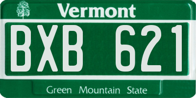 VT license plate BXB621