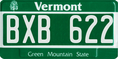 VT license plate BXB622