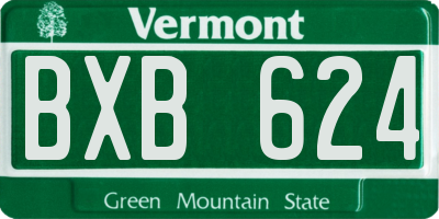 VT license plate BXB624