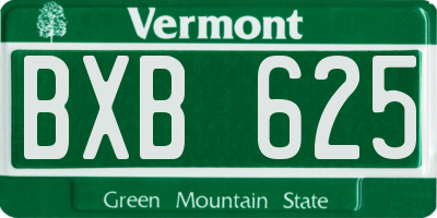 VT license plate BXB625