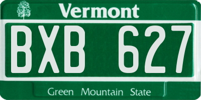 VT license plate BXB627