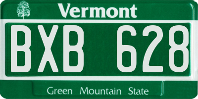 VT license plate BXB628