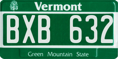 VT license plate BXB632