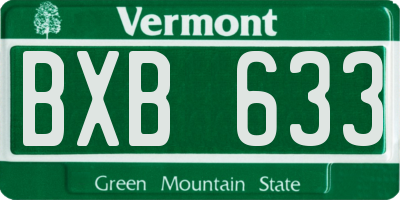 VT license plate BXB633