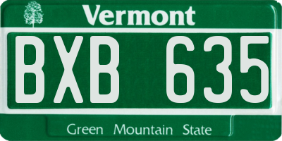 VT license plate BXB635