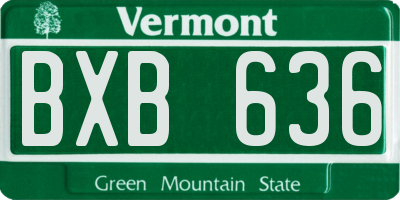 VT license plate BXB636